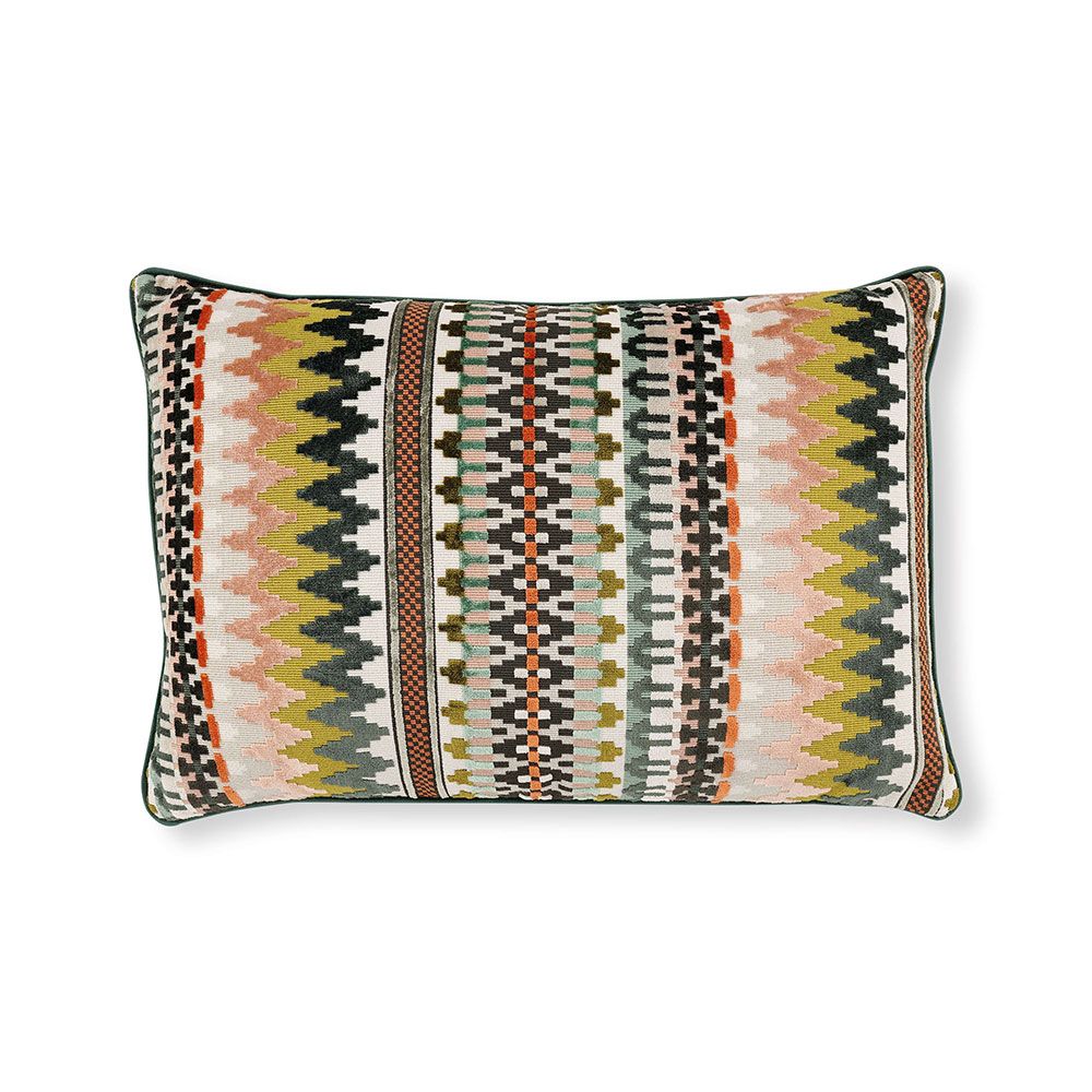 Patterned cushion made with soft sumptuous velvet