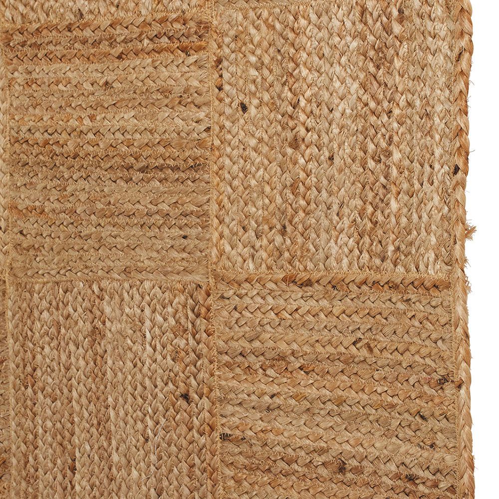 Natural jute checkered rug
