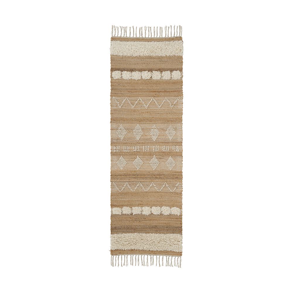 Charming Scandi-inspired hallway rug with cotton and wool details