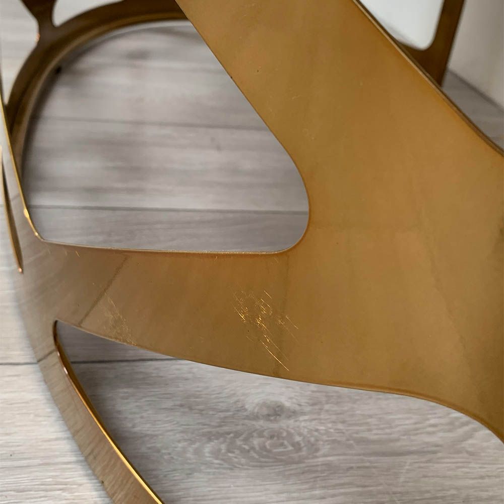 Scuff on the brass base