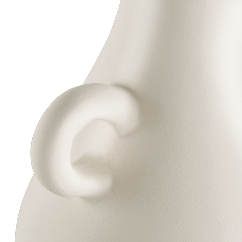 A gorgeous neutral vase with a curvy design and stylish handles 