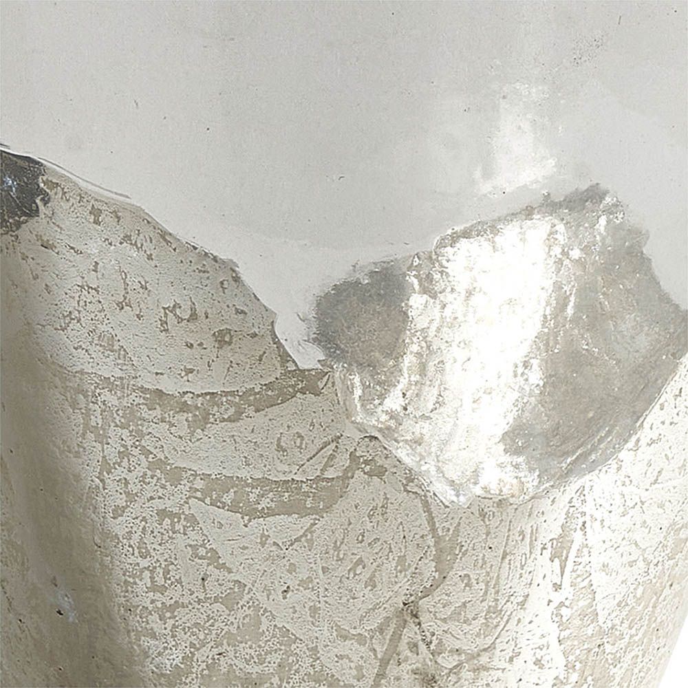 large vase with gleaming silver accents