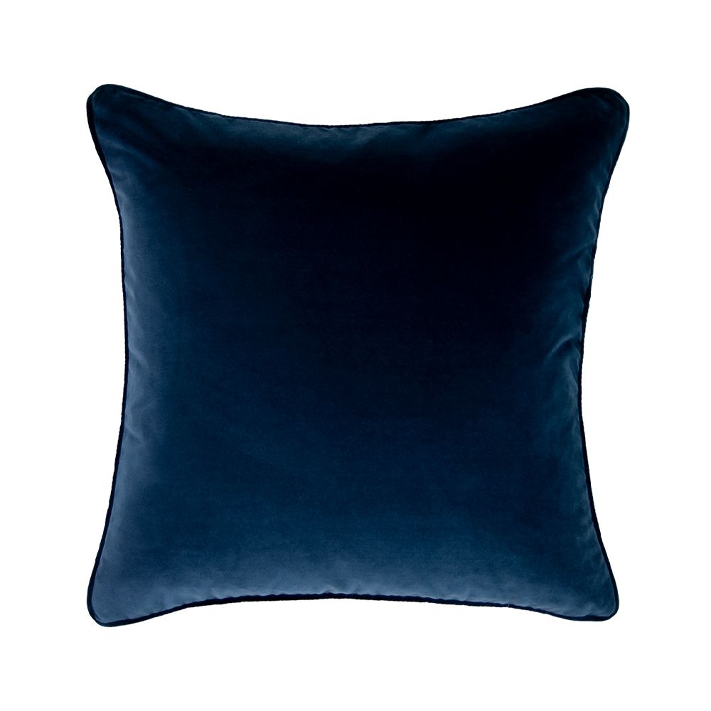 A divine dark blue velvet cushion 