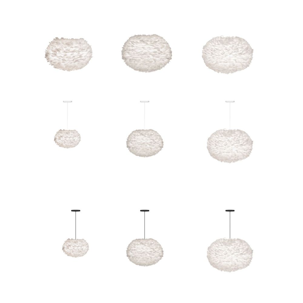 White feather detailed pendant shade