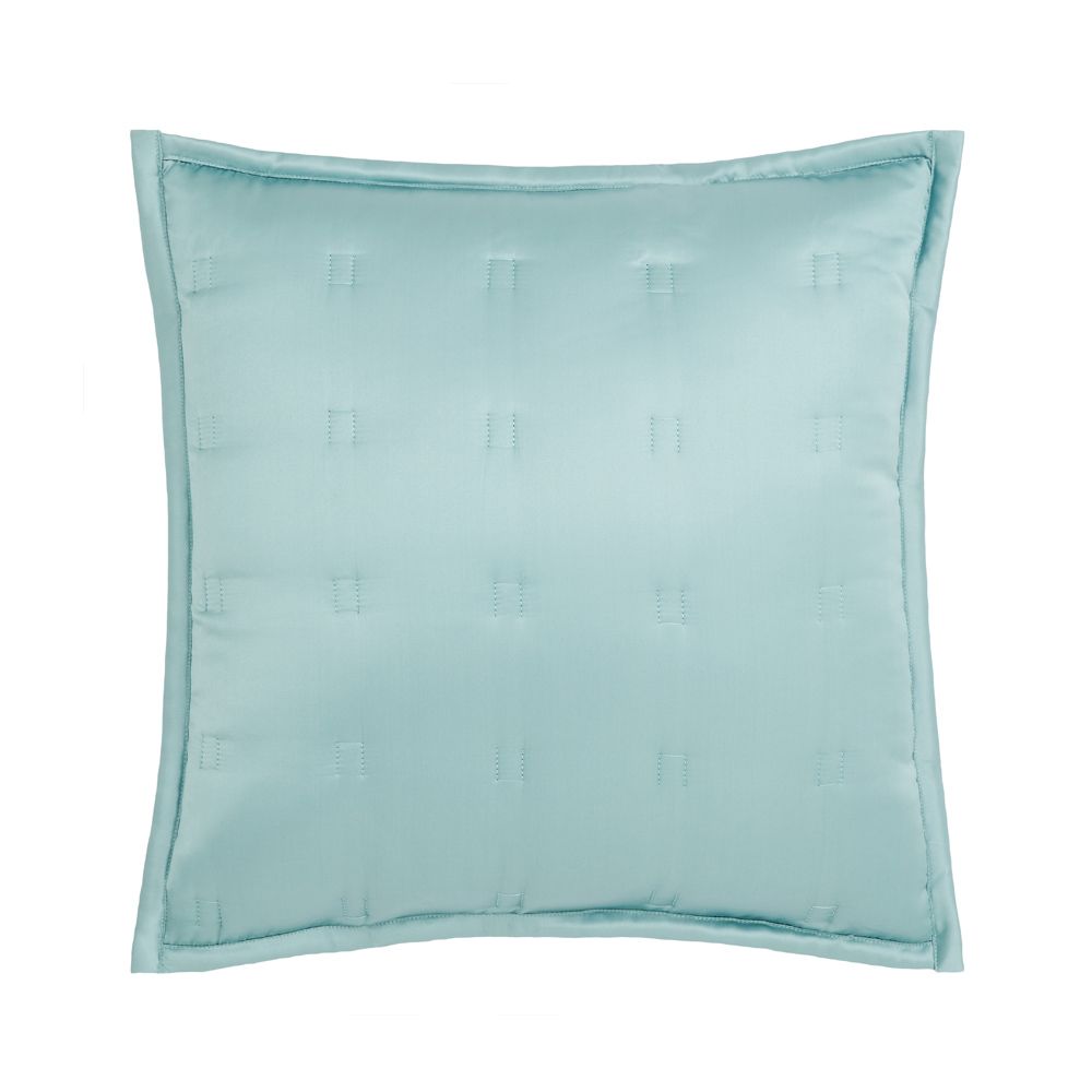 A stylish teal-toned luxury silk cushion