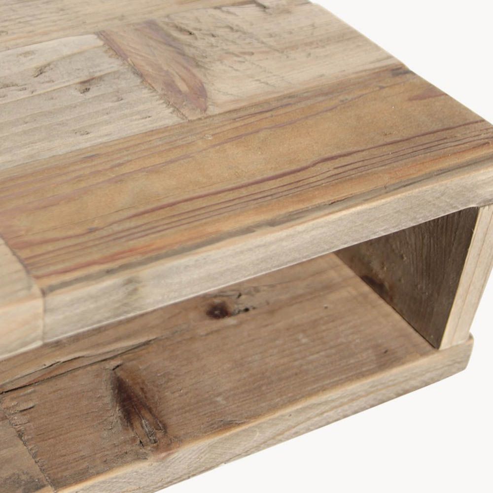 Stunning wooden side table with storage shelf
