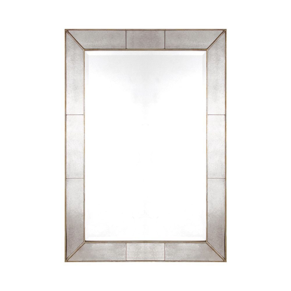 Smoked, mirrored glass panel wall mirror