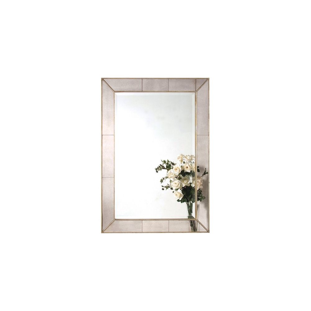 Smoked, mirrored glass panel wall mirror
