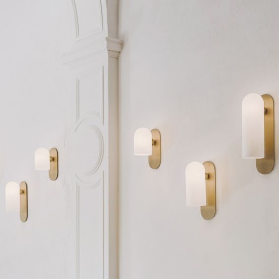 Contemporary industrial natural brass wall lamp 