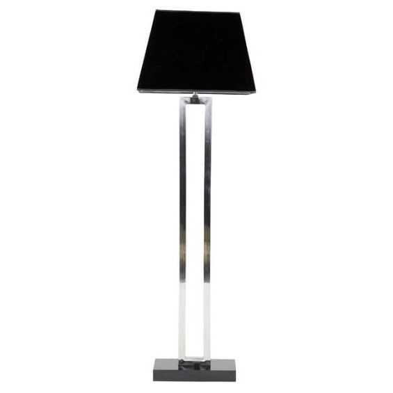 Chic marble base floor lamp with black velvet shade