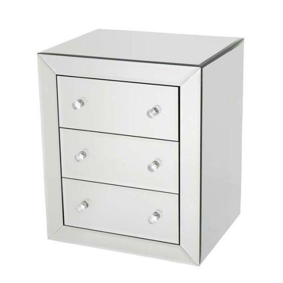 Brera Bedside Table - Mirrored