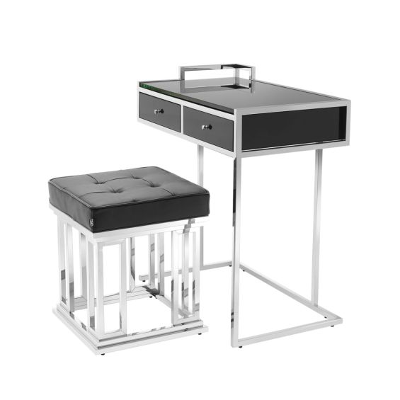 black and silver stool and stool