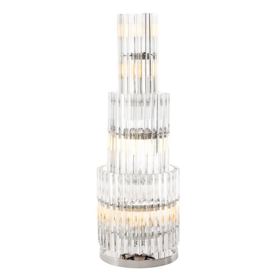 Luxury tall clear glass droplet table lamp