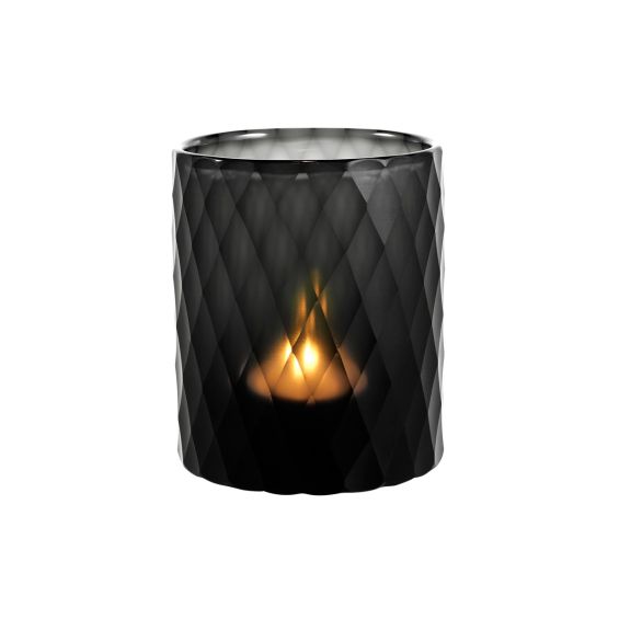 Black Glass Candle Holder