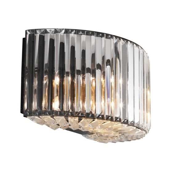 Eichholtz gunmetal finished clear glass wall lamp