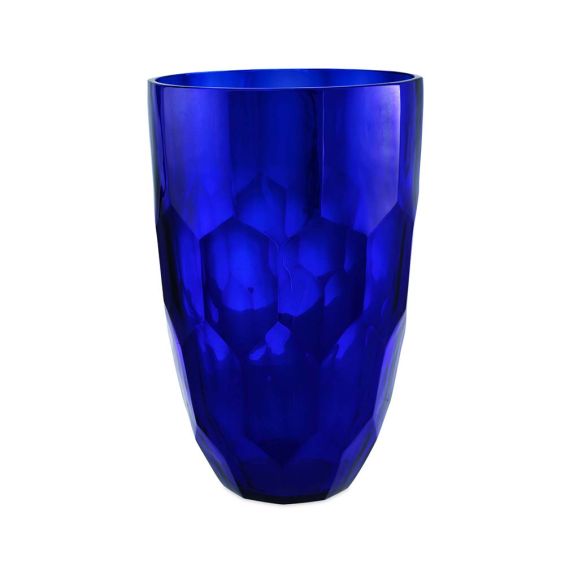 A gorgeous handblown glass vase in a striking cobalt blue