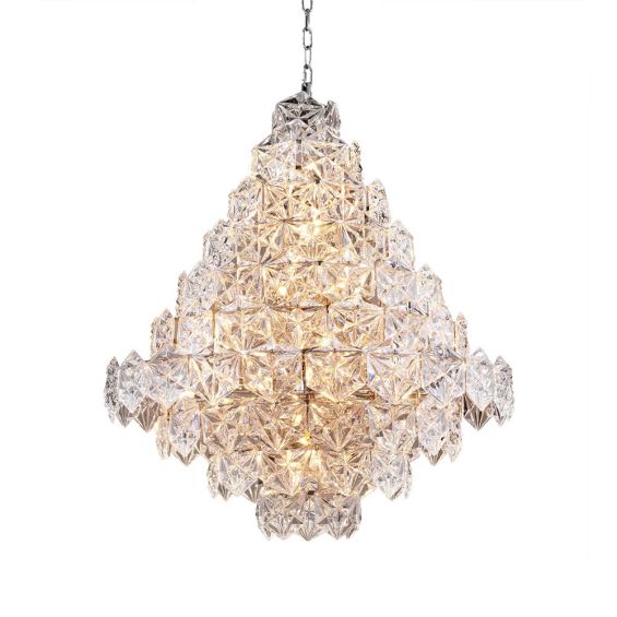 Large glam centrepiece style glass facet chandler 