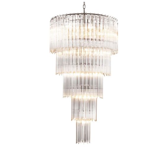 Chic 5 tier centrepiece chandelier in nickel 