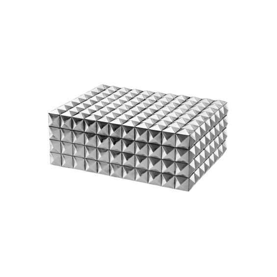 Luxury small nickel pyramid studded box