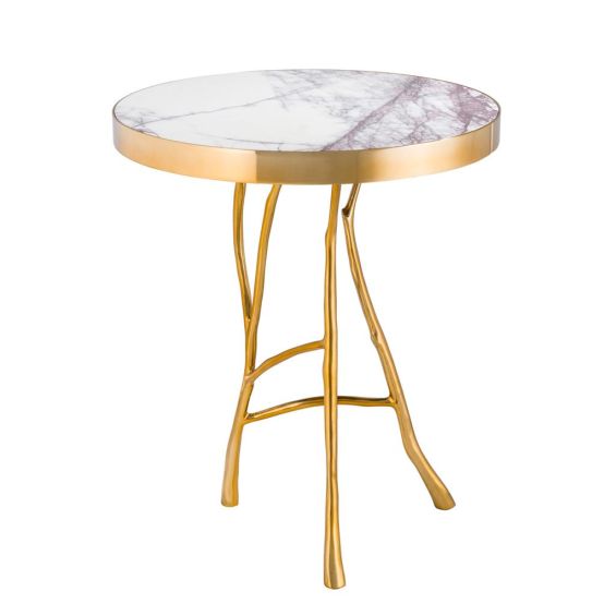 Eichholtz Veritas Side Table - Gold with White Marble