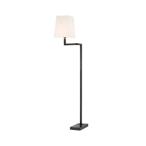 bronze finish tall floor lamp with cream shade 