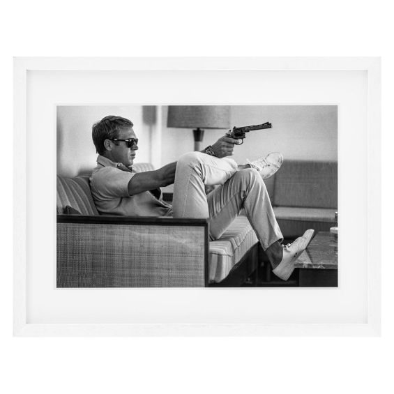 Vintage black and white Steve McQueen print