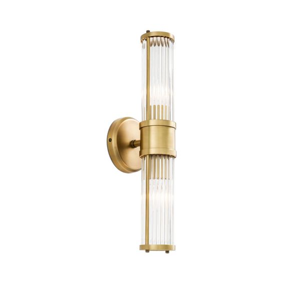 A luxurious double antique brass wall lamp 