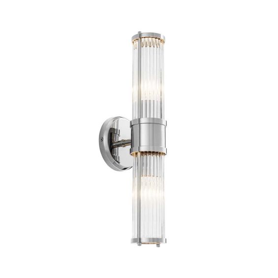 Stainless steel double glass rod design wall lamp