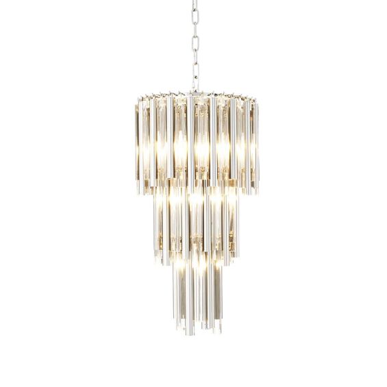 Glamorous nickel droplet 4 tier chandelier