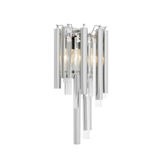 Silver and glass droplet wall lamp