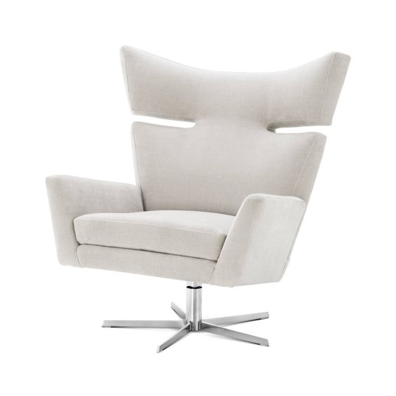 Eichholtz neutral-toned swivel armchair