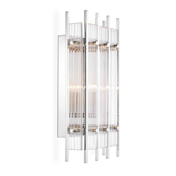 Beautiful Art Deco inspired wall lamp in a nickel finish