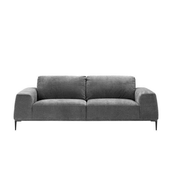sumptuous grey contemporary sofa with black legs 