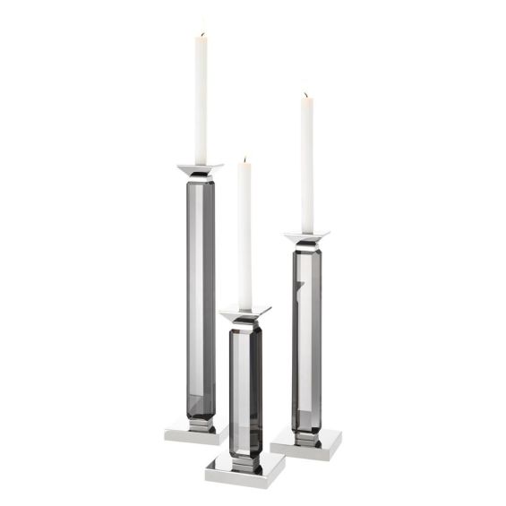 Eichholtz Livia Candle Holder - Smoke - Set of 3