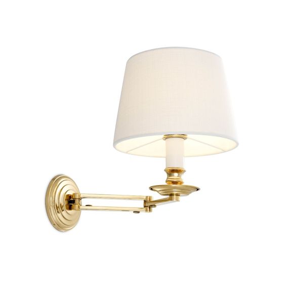Alluring gold wall lamp with adjustable arm