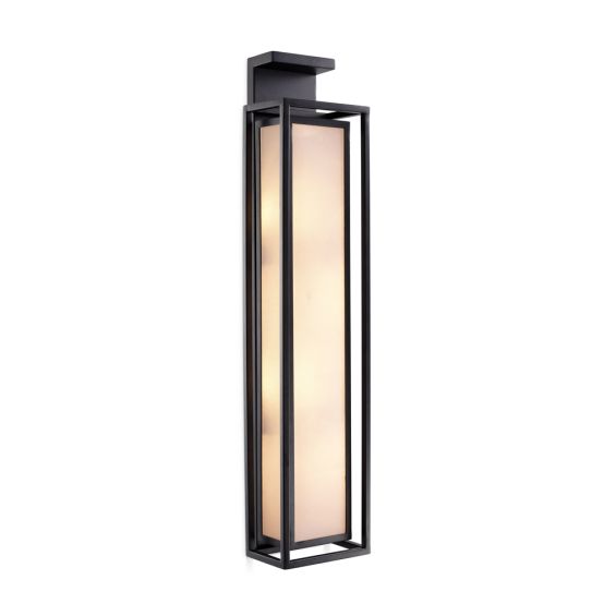 Black contemporary wall lamp with off white shade by Eichholtz