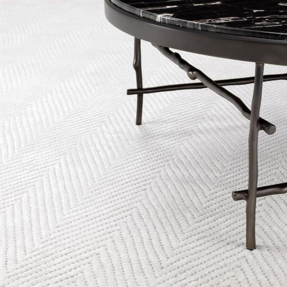 Herringbone patterned rug