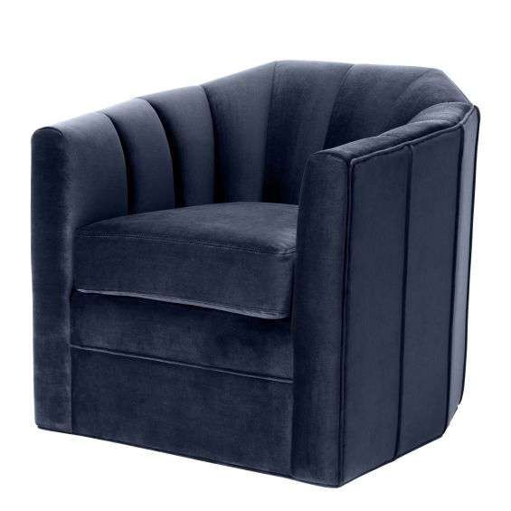 midnight blue swivel armchair 