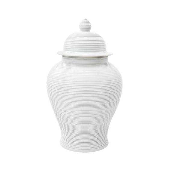 Decorative large white porcelain jar