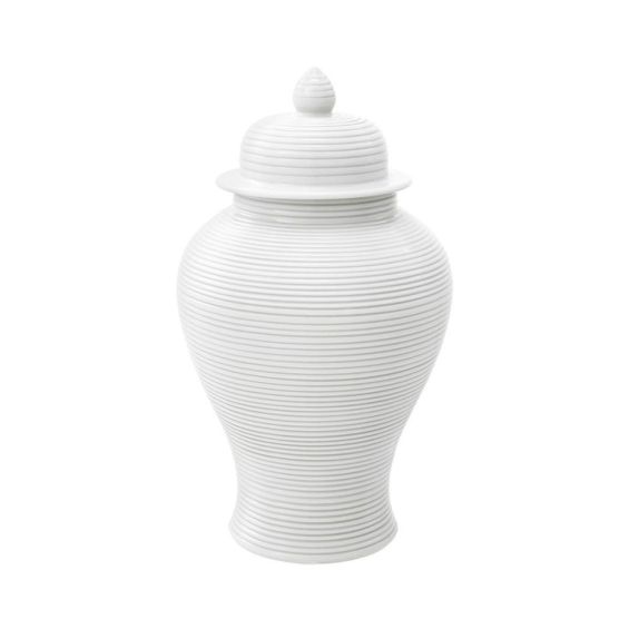 Decorative small white porcelain jar