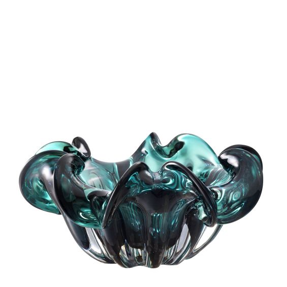 green hand-blown glass bowl