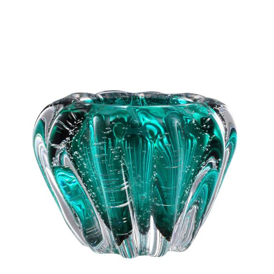 turquoise handblown glass bowl