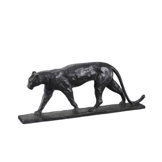 bronze patina leopard sculpture