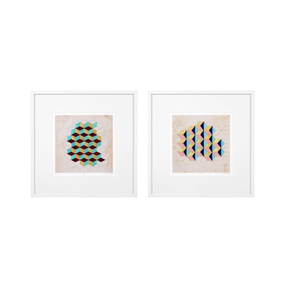 geometric pattern prints - set of two 