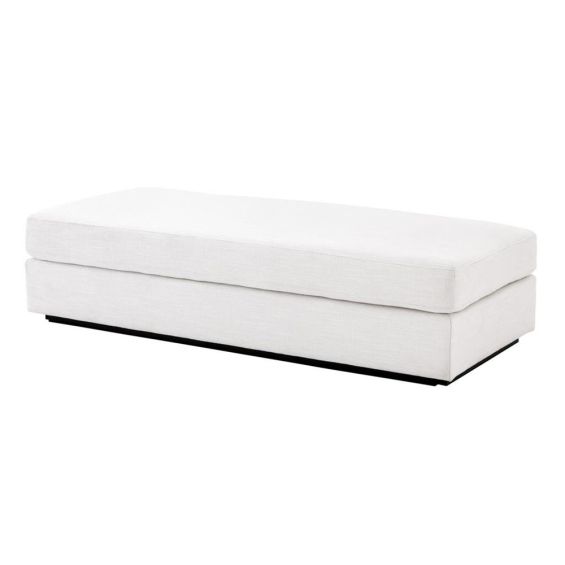 Chic Avalon white ottoman with black base