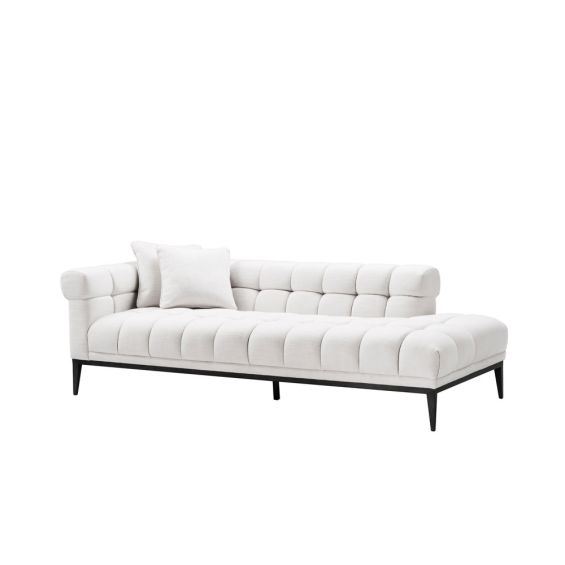 white lounge sofa with contrasting black legs 