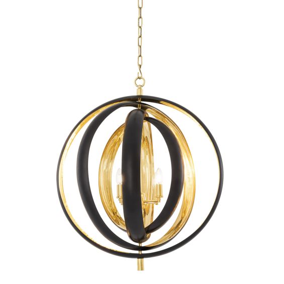 Glamorous black and brass pendant ceiling light by Eichholtz