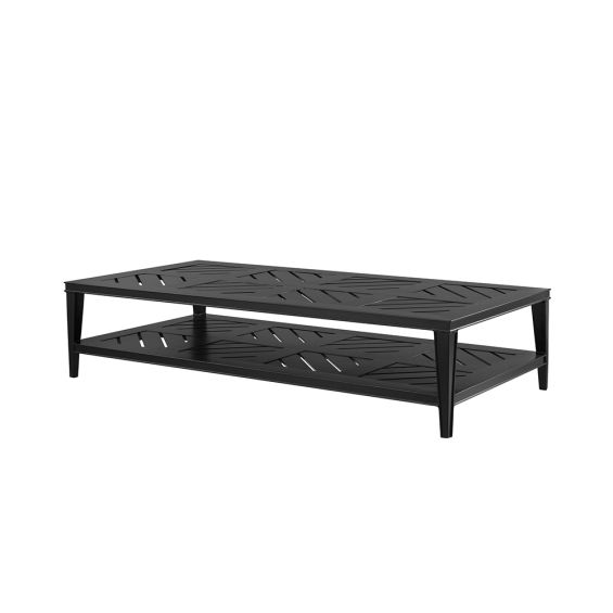 rectangular outdoor coffee table in black finish 