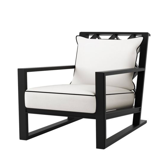 luxurious black and white garden chair 