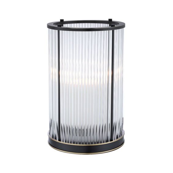 medium bronze finish hurricane with clear, glass rods 